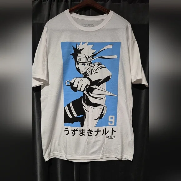 Naruto White and Blue Graphic T-Shirt - Picture 1 of 2